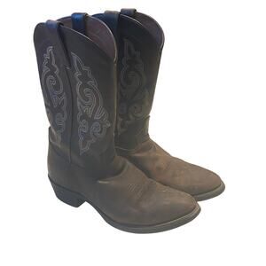 Men's Black and Brown Western Boots